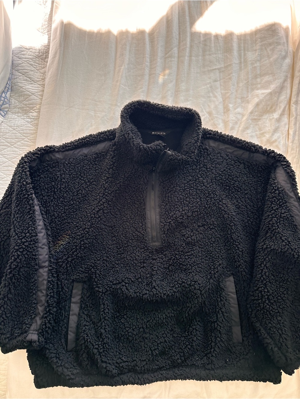 Athleta Women’s Black Teddy Sherpa Half-Zip Jacket